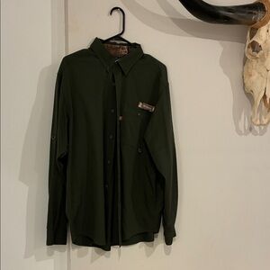 Men's Casual Button Down Shirt - Forest Green